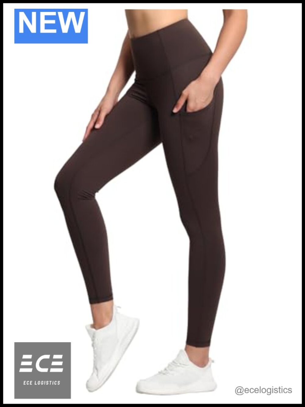 High Waist Yoga Leggings Tummy Control Workout Pants Side Pockets